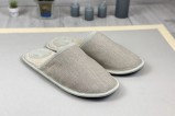 linnen slippers with wool
