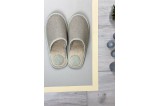 linnen slippers with wool