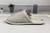 Linnen slippers for men with wool