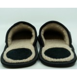 leather slippers with wool